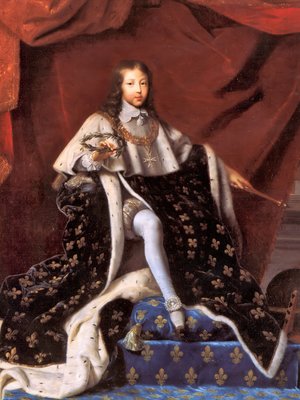 Tableau du jeune monarque en costume de sacre.